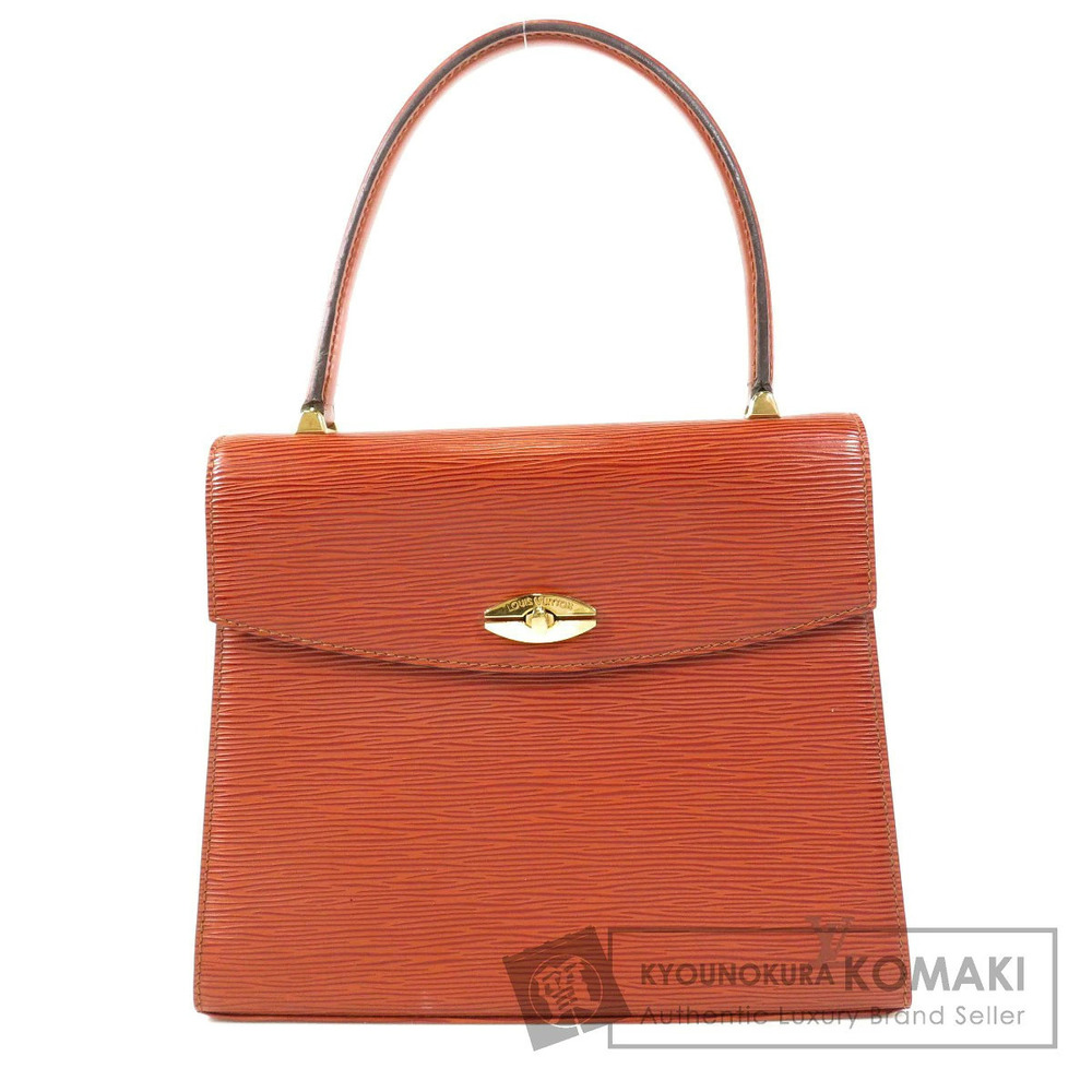 Louis Vuitton Malesherbes Top Handle Bag Epi Leather Red Orange